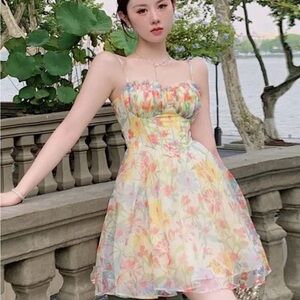 Floral Mini Dress - Multicolor